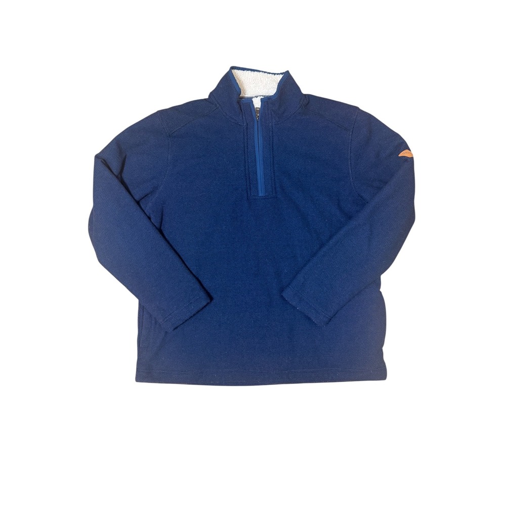 Orvis Classic Collection Mens Large Navy Sherpa Lined Quarter Zip Pullover